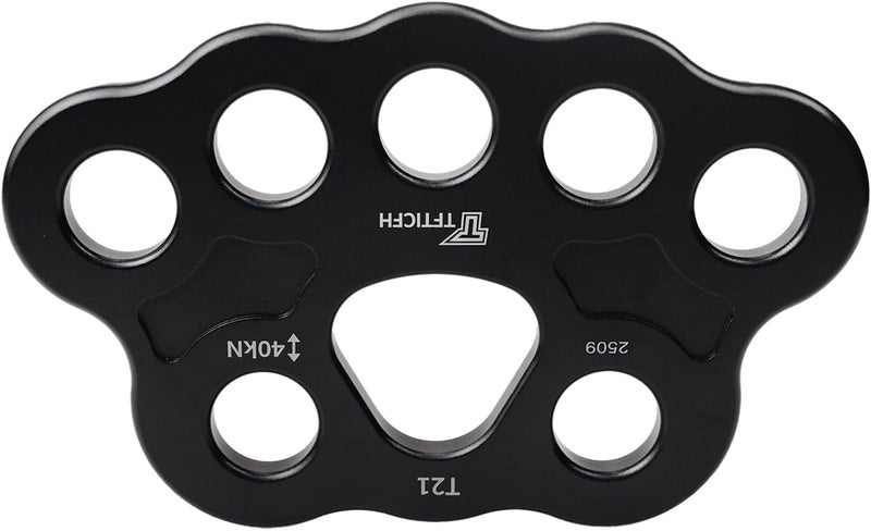 TFTICFH 30kN/40kN Rigging Plate Aluminum Anchor Multiplier Plate, 4 Holes Force Divider Plate Bear, Climbing Descender Gear for Hammock Firefighting Arborist Rock Climbing Rescue Cave Yoga - Image 1